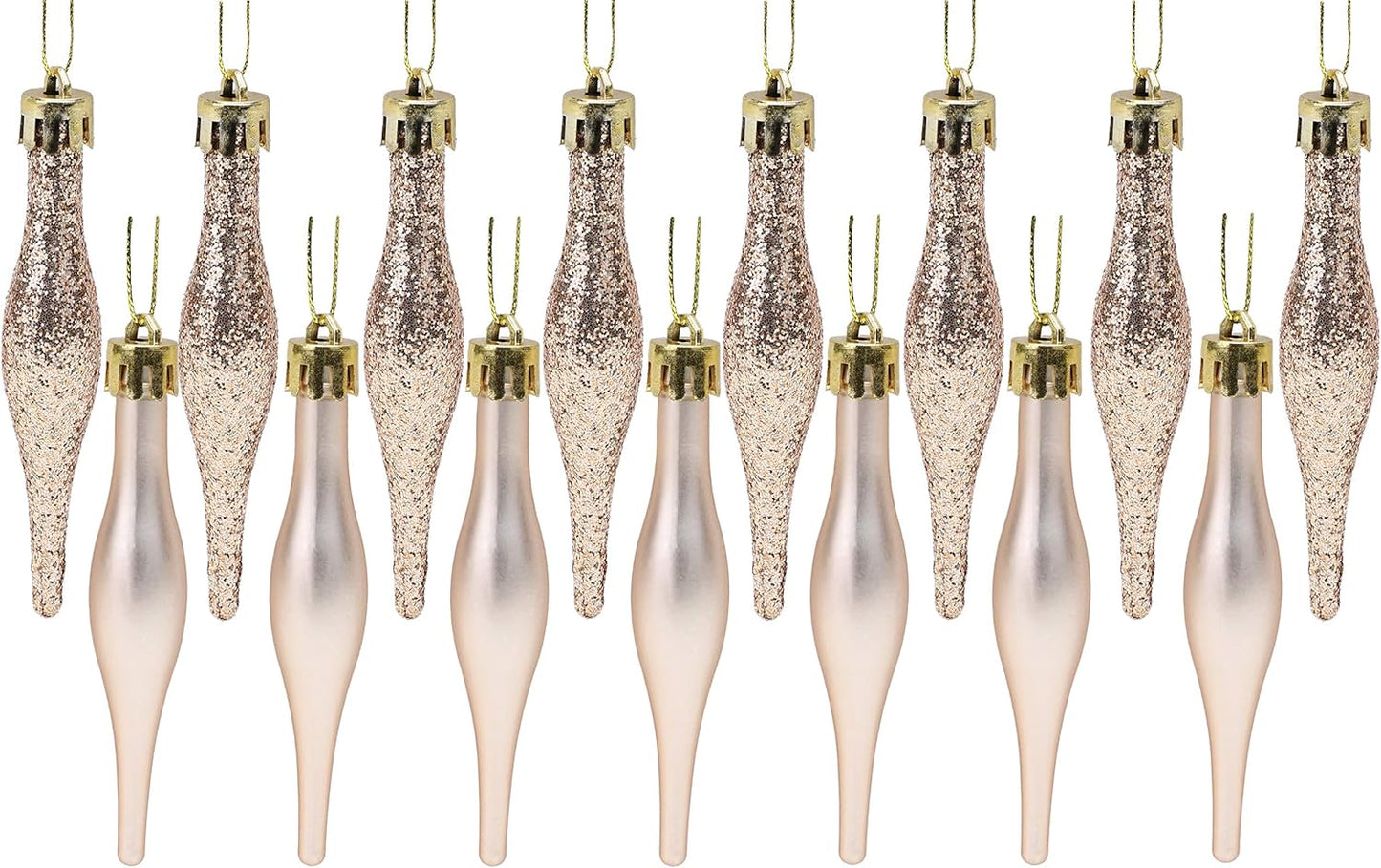 ® Pack of 15-8.5Cm Droplet Baubles - Matte & Glitter Design - Christmas Ornaments (Rioja Red)