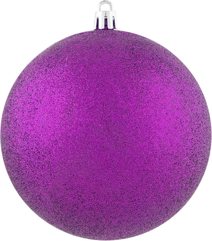 12Ct Purple Shatterproof 4-Finish Christmas Ball Ornaments 4" (100Mm)
