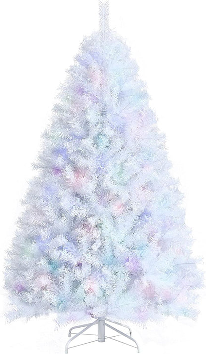 Pink Christmas Tree, 4.5 Ft Xmas Decoration Tree W/ 348 Snow Flocked PVC Tips & Metal Stand, Full-Bodied Unlit Artificial Tree for Indoor Festival Holiday Use