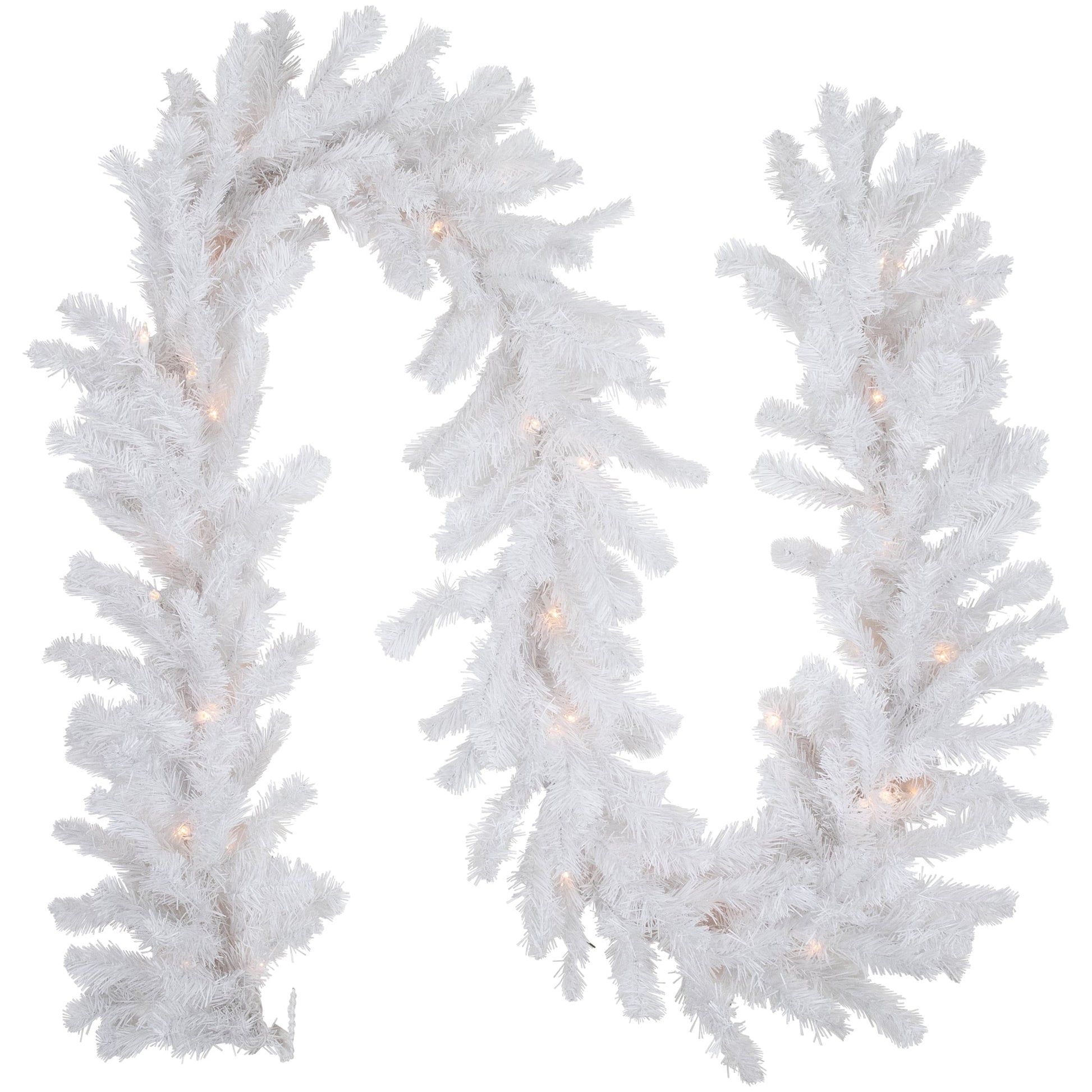 9' X 8" Prelit Snow White Artificial Christmas Garland - Clear Lights