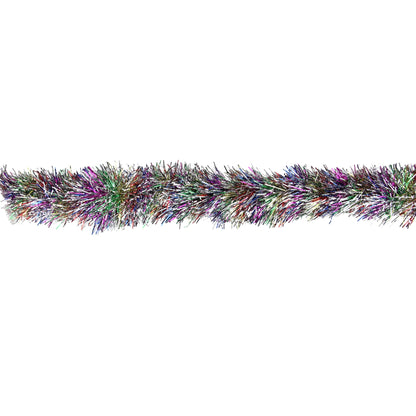 50' X 3" Unlit Shiny Rainbow Foil Tinsel Christmas Garland