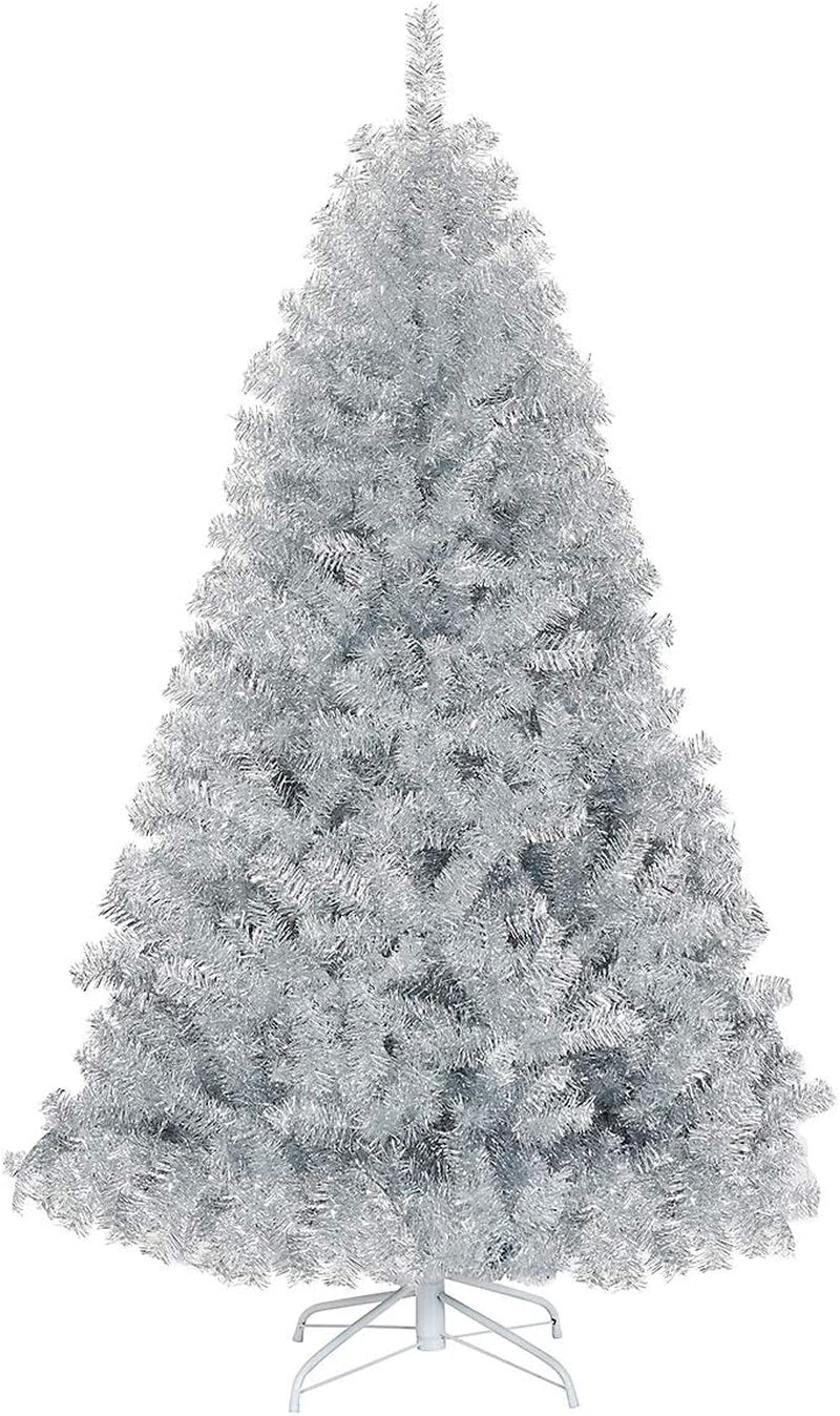 6Ft/7.5Ft Black Artificial Christmas Tree, Unlit Halloween Tree with 1036/1258 Branch Tips and Metal Stand, Easy Assembly, 6FT Holiday Christmas Tree Indoor Outdoor