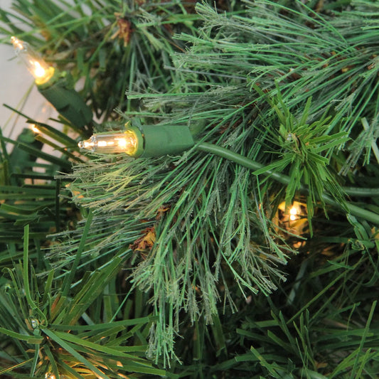 Pre-Lit Mixed Cashmere Pine Artificial Christmas Wreath - 24" - Clear Lights