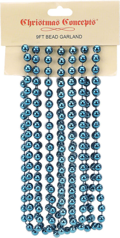 ® 9Ft Christmas Bead Chain - Christmas Bead Garlands - Christmas Ornaments (Turquoise)