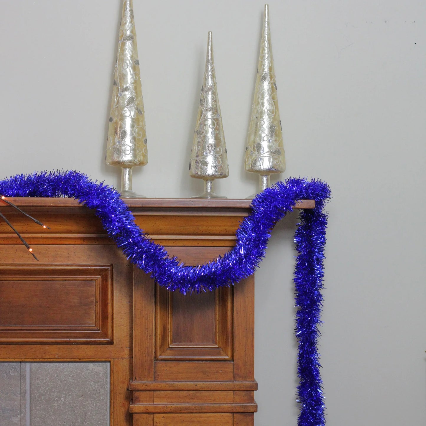 50' X 2.5" Unlit Shiny Lavish Blue Foil Tinsel Christmas and Hanukkah Garland