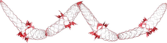 Christmas Garland 9ft Red – 2 Piece Hanging Decoration Set