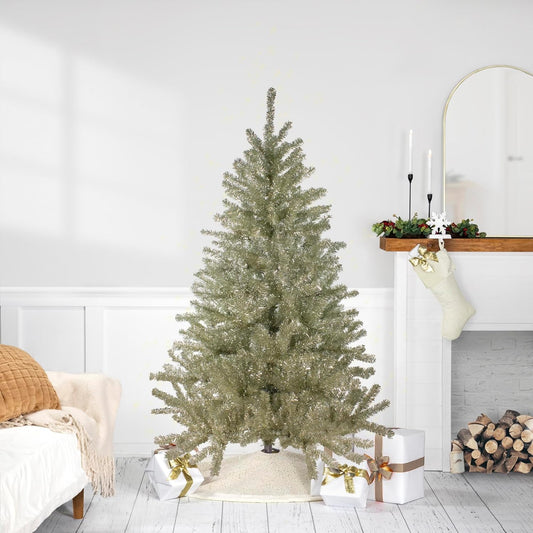 6' Unlit Medium Sheer Champagne Tinsel Artificial Christmas Tree