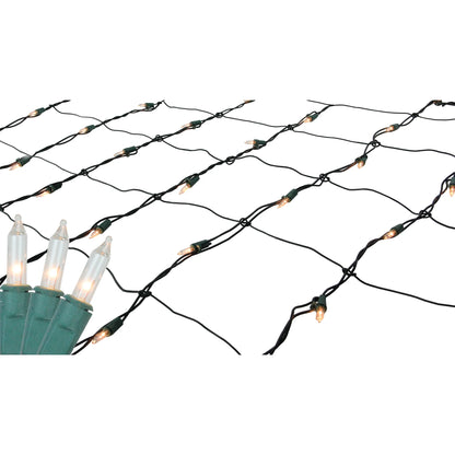 150Ct Mini Incandescent Christmas Net Lights Clear - 24' Green Wire