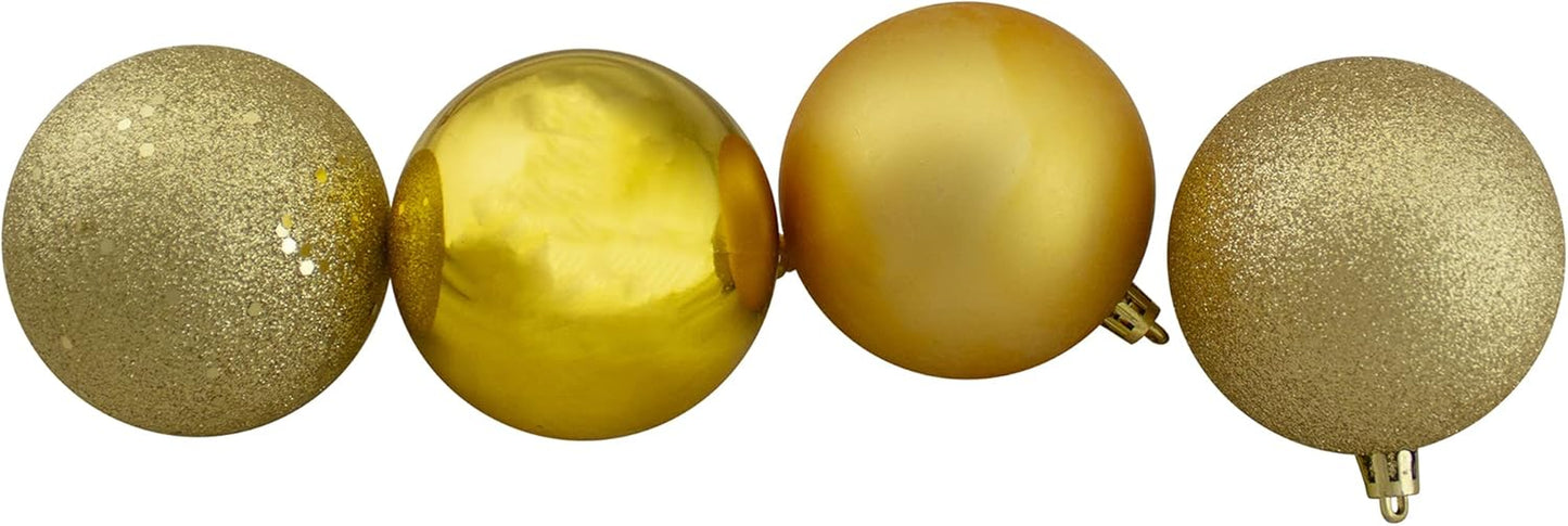 Shatterproof 4-Finish Christmas Ball Ornaments 3.25" (80Mm) - Jet Black - 32Ct