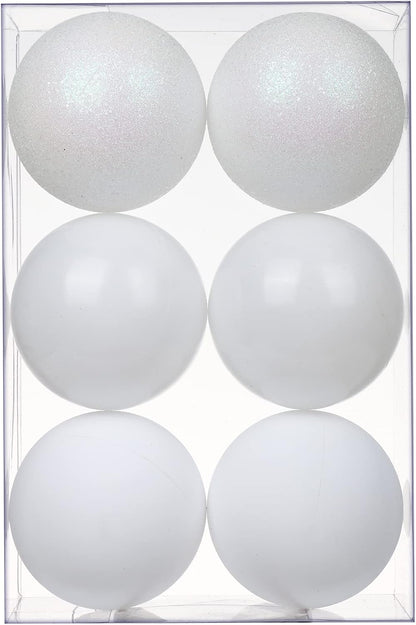 3.94" Large Christmas Balls Shatterproof Red Christmas Ornaments 6 Pcs Big Red Christmas Ornaments for Christmas Tree Holiday Wedding Party Decoration