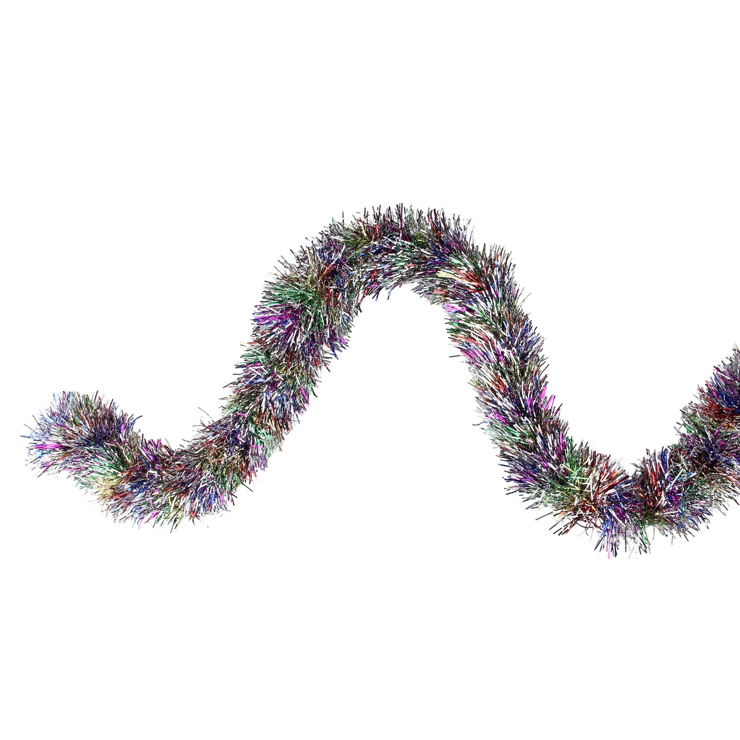 50' X 3" Unlit Shiny Rainbow Foil Tinsel Christmas Garland
