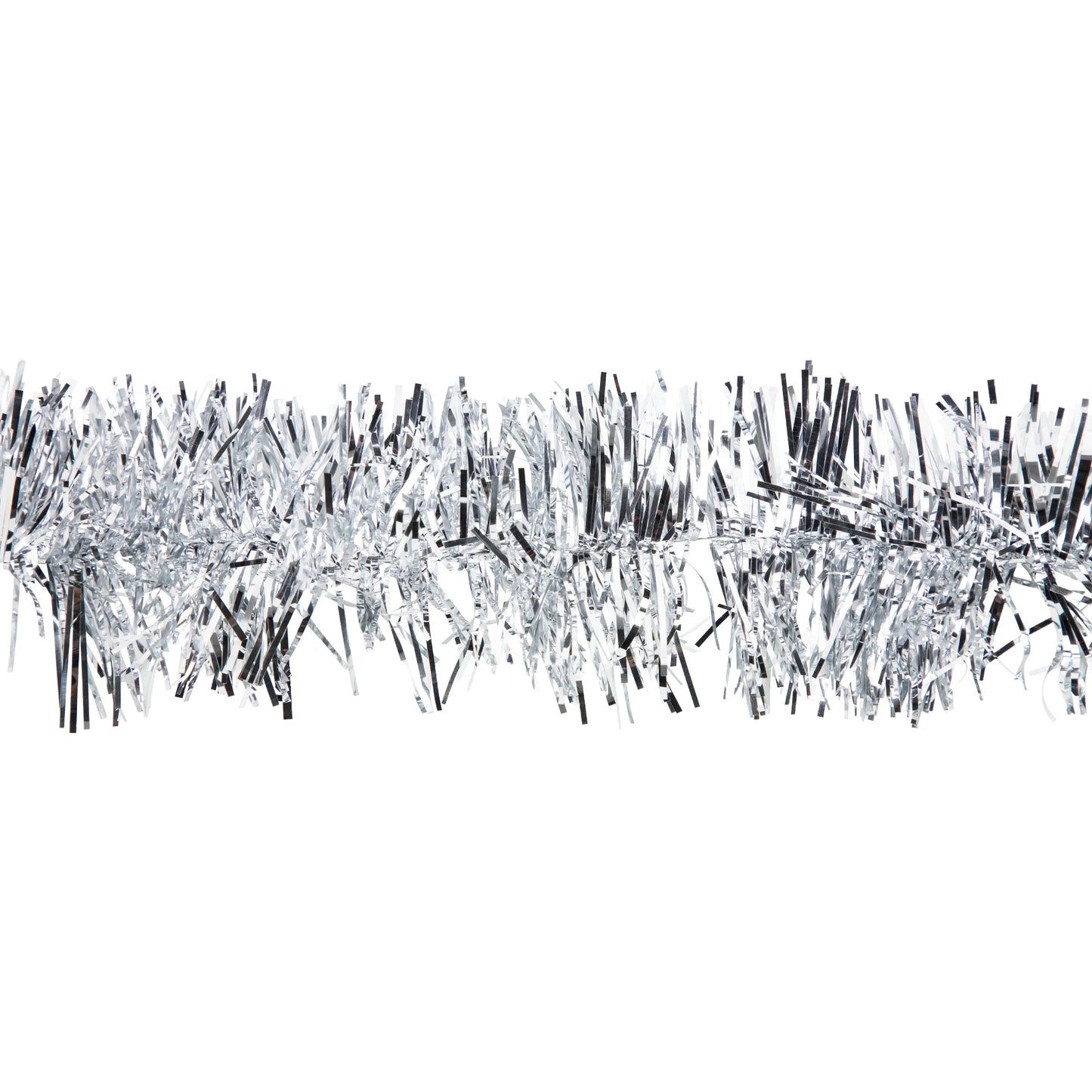 50' X 2.5" Unlit Shiny Silver 8-Ply Foil Tinsel Christmas Garland