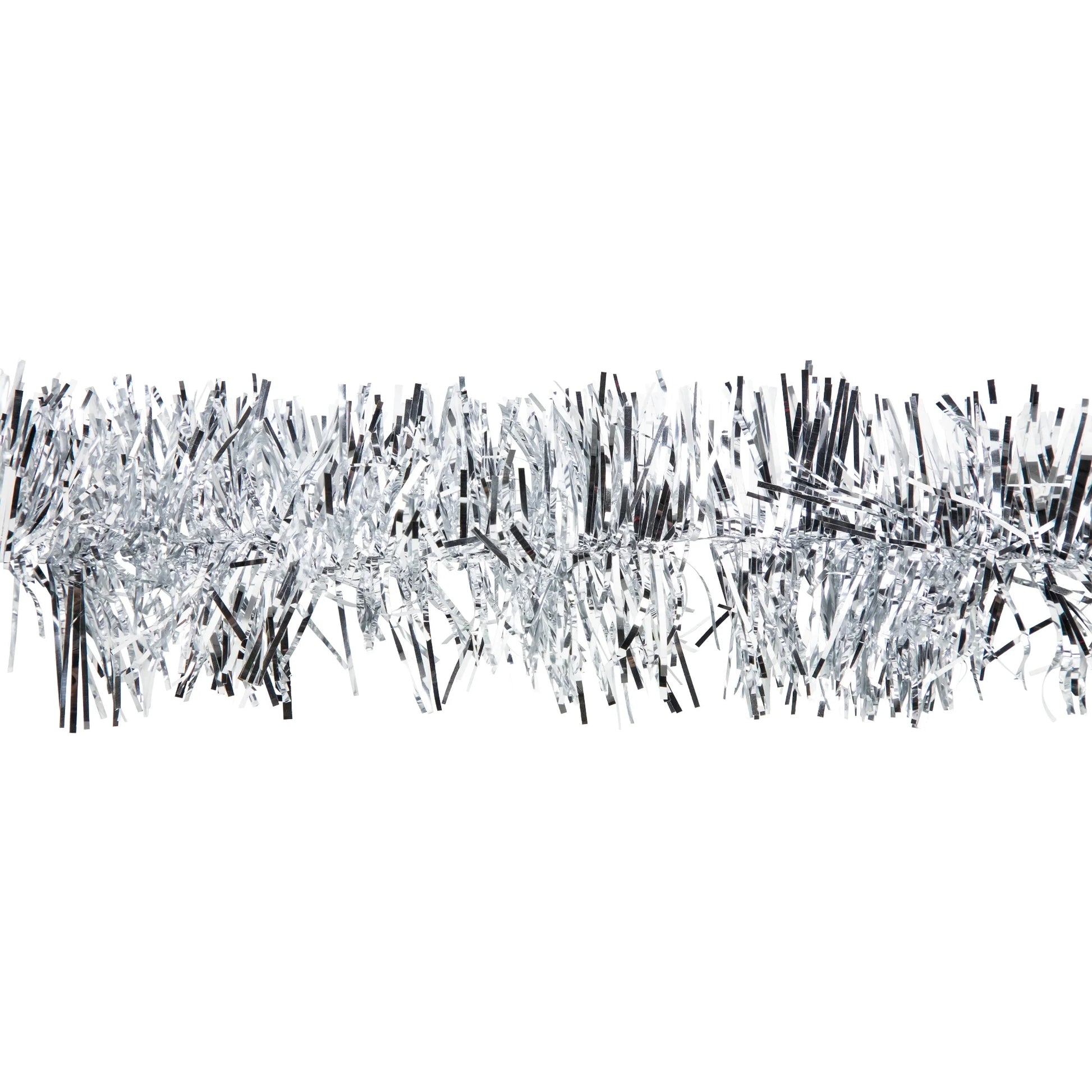 50' X 2.5" Unlit Shiny Silver 8-Ply Foil Tinsel Christmas Garland