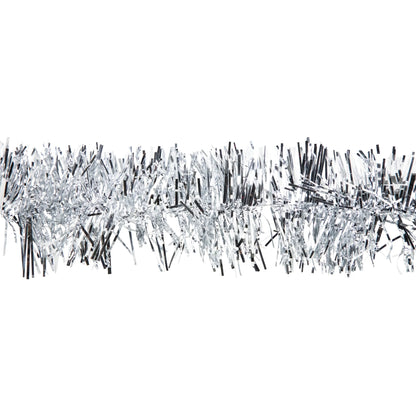 50' X 2.5" Unlit Shiny Silver 8-Ply Foil Tinsel Christmas Garland