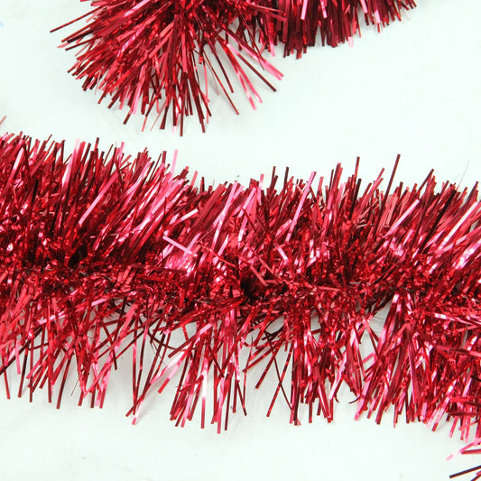 50' X 4" Unlit Shiny Red 6-Ply Foil Tinsel Christmas Garland