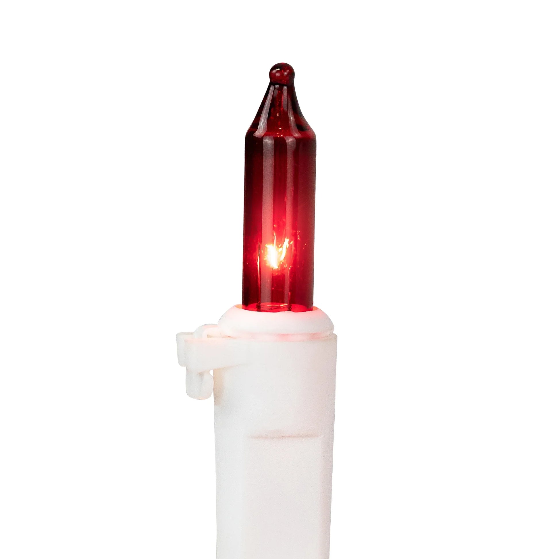 100-Count Red and Clear Mini Christmas Light Set, 20.25Ft White Wire