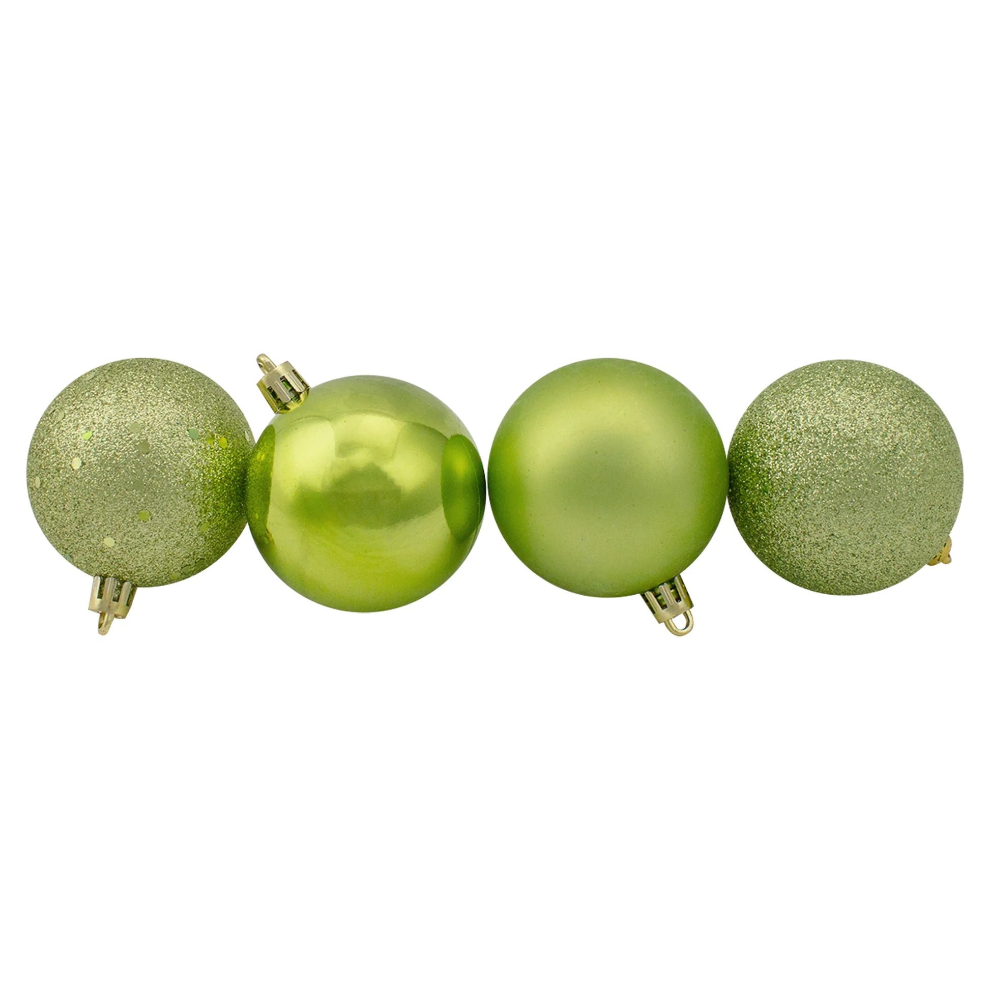 Shatterproof 4-Finish Christmas Ball Ornaments 2.5" (60Mm) - Kiwi Green - 60Ct