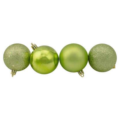 Shatterproof 4-Finish Christmas Ball Ornaments 2.5" (60Mm) - Kiwi Green - 60Ct
