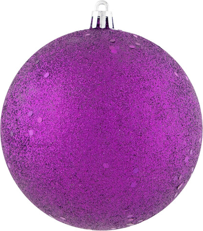 12Ct Purple Shatterproof 4-Finish Christmas Ball Ornaments 4" (100Mm)