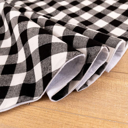 Home Buffalo Plaid Christmas Tree Skirt 90Cm Black and White Checkered Christmas Tree Skirt for Christmas New Year Home Party Decorations Xmas Tree Skirt (Black & White, 35Inches)