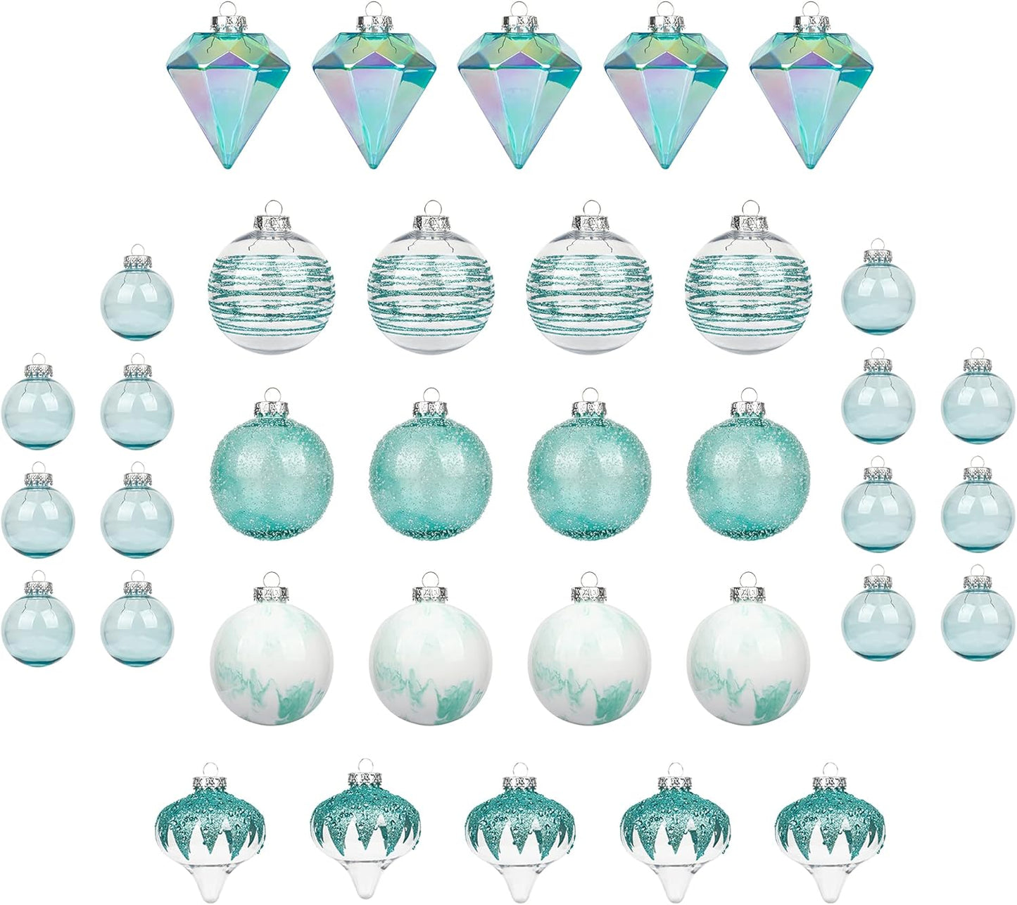 36Pcs Iridescent Shatterproof Christmas Tree Ornaments Set