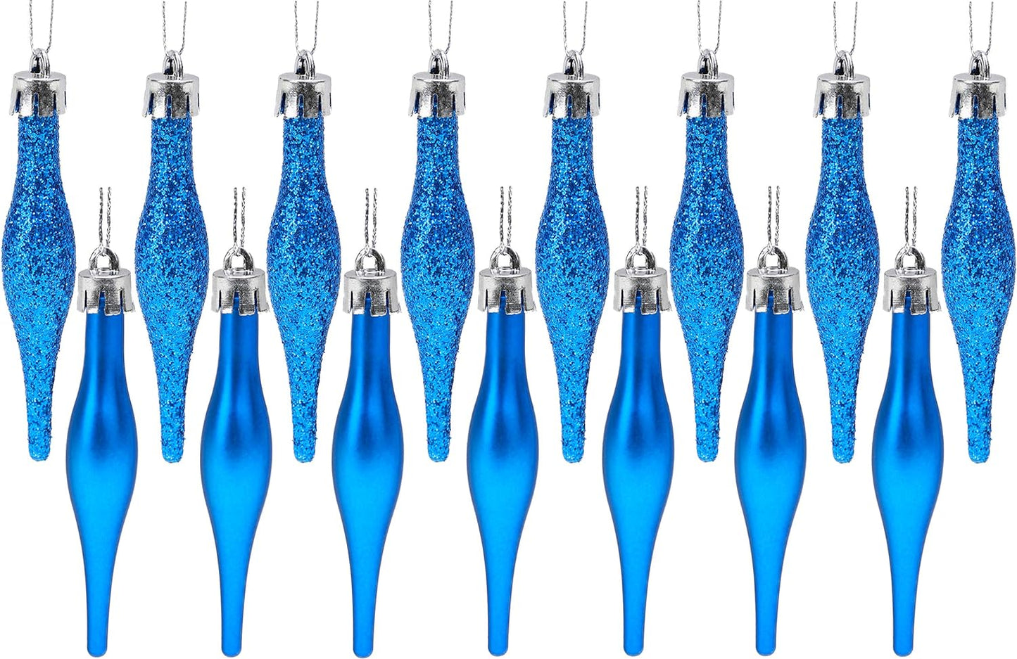 ® Pack of 15-8.5Cm Droplet Baubles - Matte & Glitter Design - Christmas Ornaments (Rioja Red)