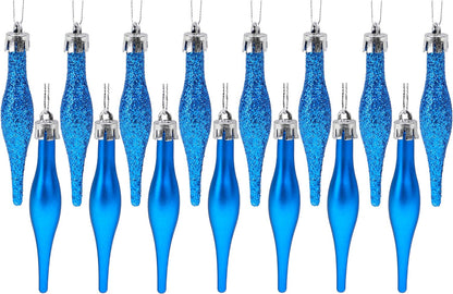 ® Pack of 15-8.5Cm Droplet Baubles - Matte & Glitter Design - Christmas Ornaments (Rioja Red)
