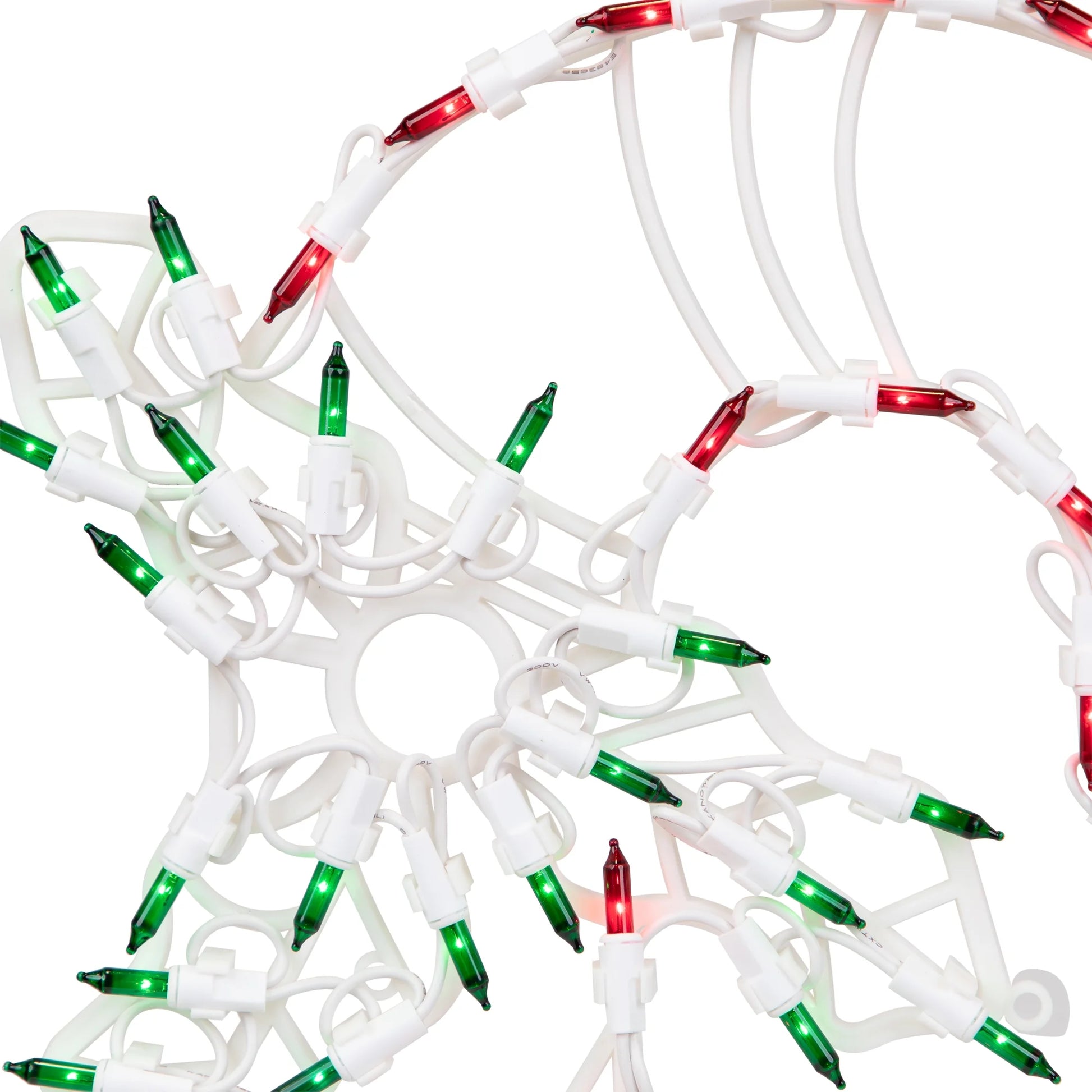 18" Lighted Candy Cane with Holly Christmas Window Silhouette Decoration
