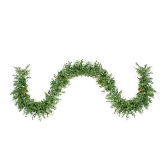 9' X 10" Prelit Northern Pine Artificial Christmas Garland - Clear Lights