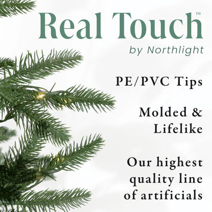 Real Touch™️ Slim Flocked Nordmann Fir Artificial Christmas Tree - 6.5' - Unlit