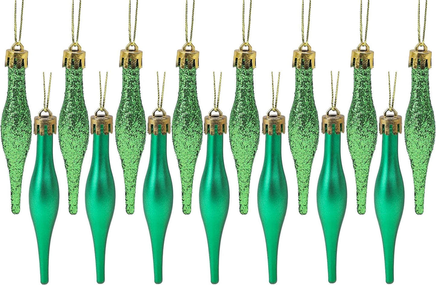 ® Pack of 15-8.5Cm Droplet Baubles - Matte & Glitter Design - Christmas Ornaments (Rioja Red)