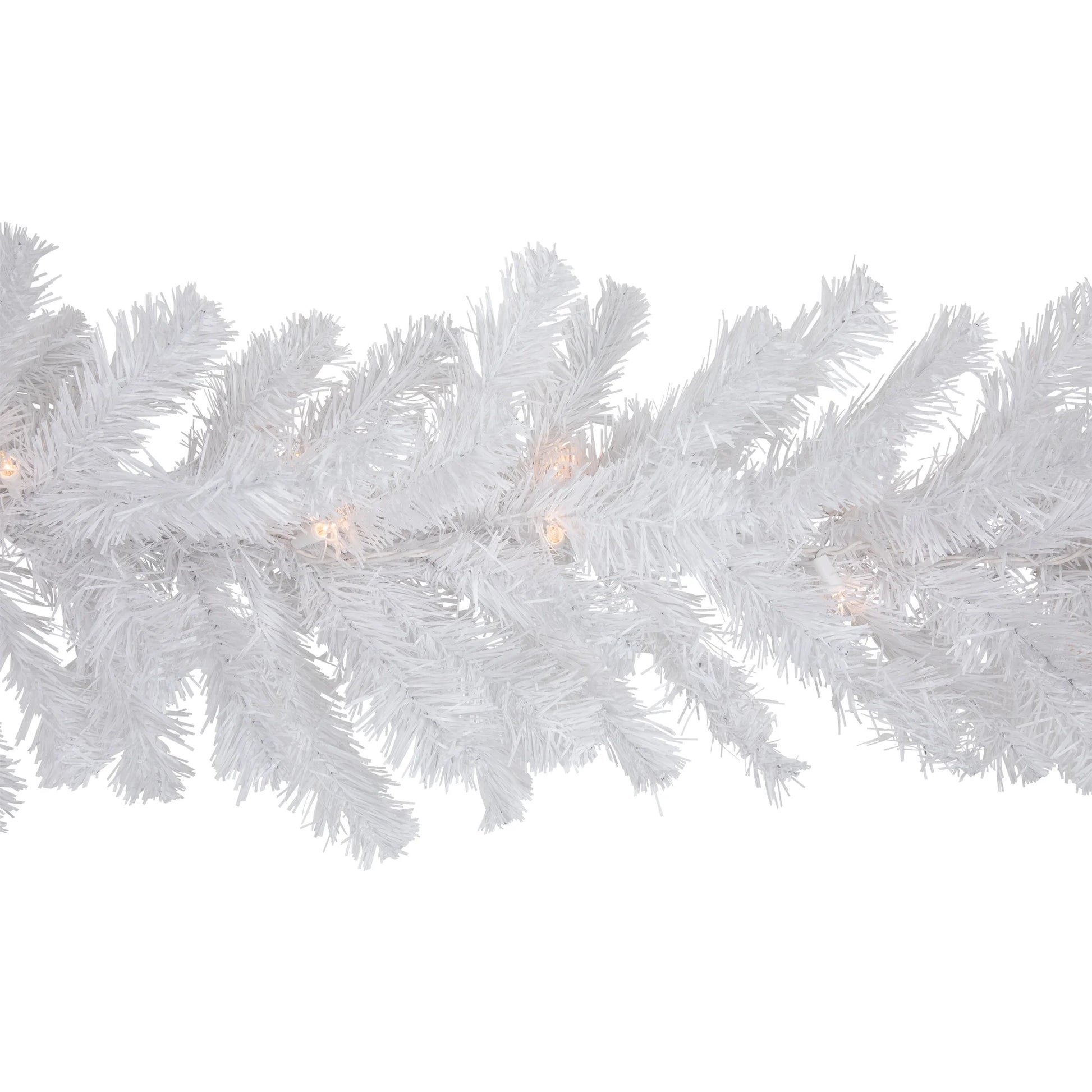 9' X 8" Prelit Snow White Artificial Christmas Garland - Clear Lights