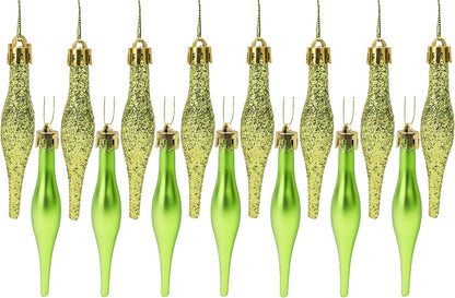 ® Pack of 15-8.5Cm Droplet Baubles - Matte & Glitter Design - Christmas Ornaments (Rioja Red)