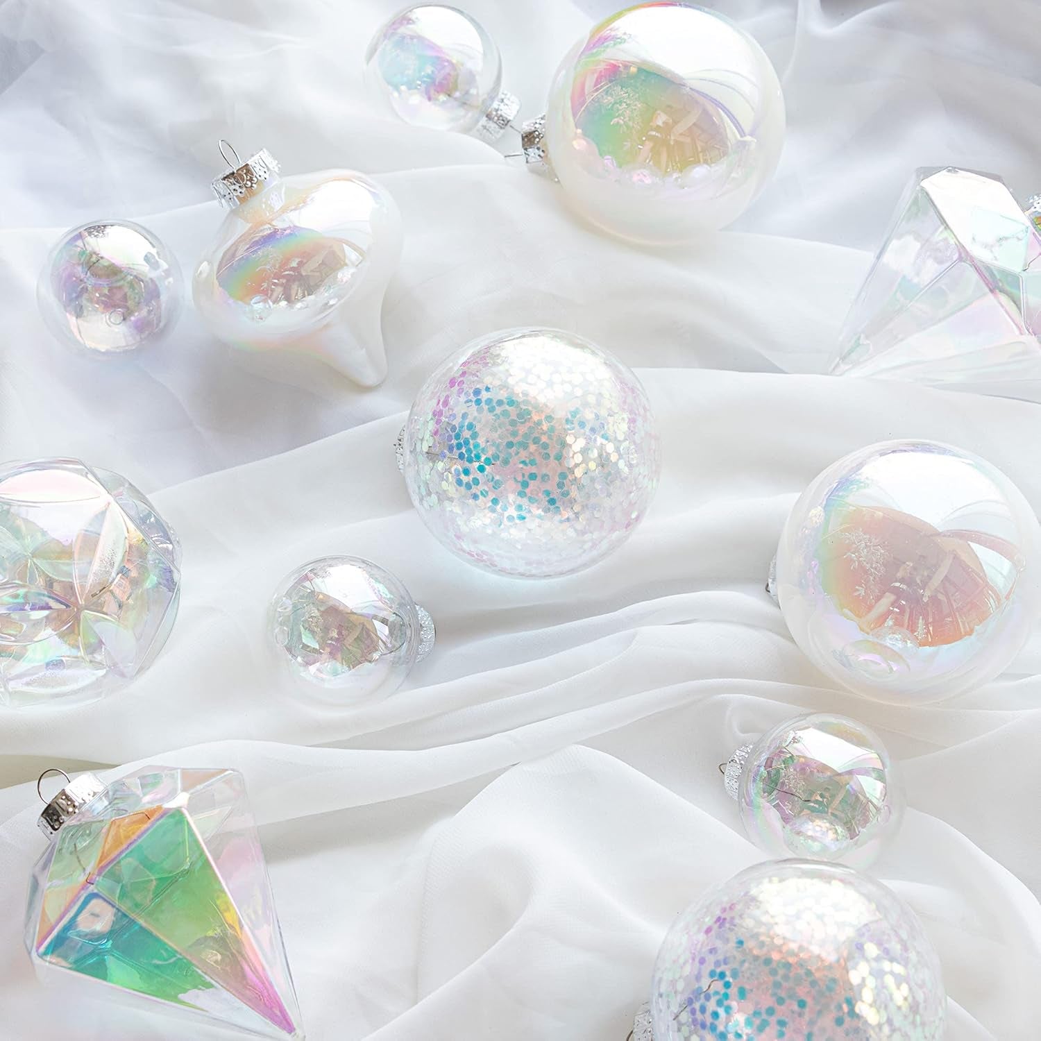 36Pcs Iridescent Shatterproof Christmas Tree Ornaments Set