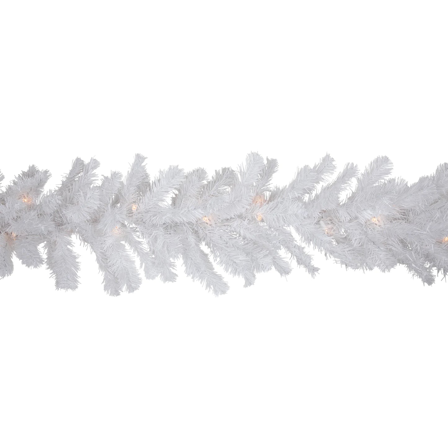 9' X 8" Prelit Snow White Artificial Christmas Garland - Clear Lights