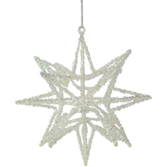 Starburst 3-D Glittered Christmas Ornament - 10" - White