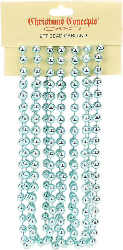 ® 9Ft Christmas Bead Chain - Christmas Bead Garlands - Christmas Ornaments (Turquoise)
