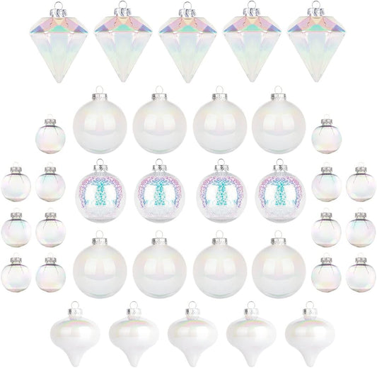 36Pcs Iridescent Shatterproof Christmas Tree Ornaments Set