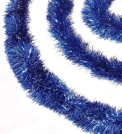50' X 2.5" Unlit Shiny Lavish Blue Foil Tinsel Christmas and Hanukkah Garland