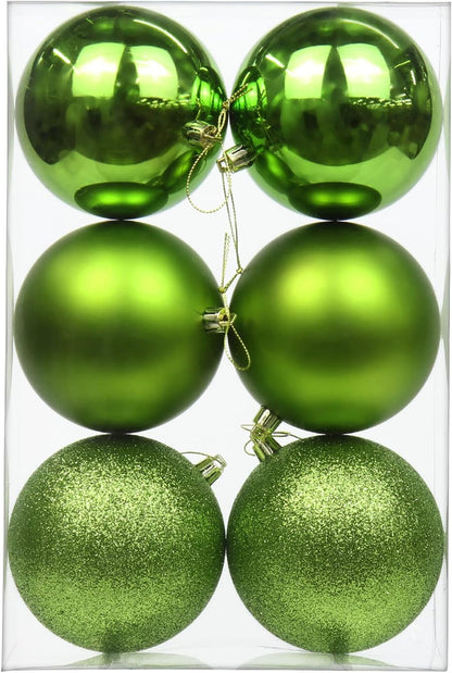 3.94" Large Christmas Balls Shatterproof Red Christmas Ornaments 6 Pcs Big Red Christmas Ornaments for Christmas Tree Holiday Wedding Party Decoration